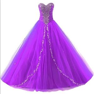 Juniors Quinceanera Ball Gown Purple Dress